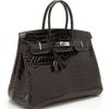 Vintage Hermès From Heritage Auctions 35cm Graphite Shiny Porosus Crocodile Birkin in Black (graphite) - Lyst