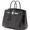 Vintage Hermès From Heritage Auctions 35cm Graphite Shiny Porosus Crocodile Birkin in Black (graphite) - Lyst