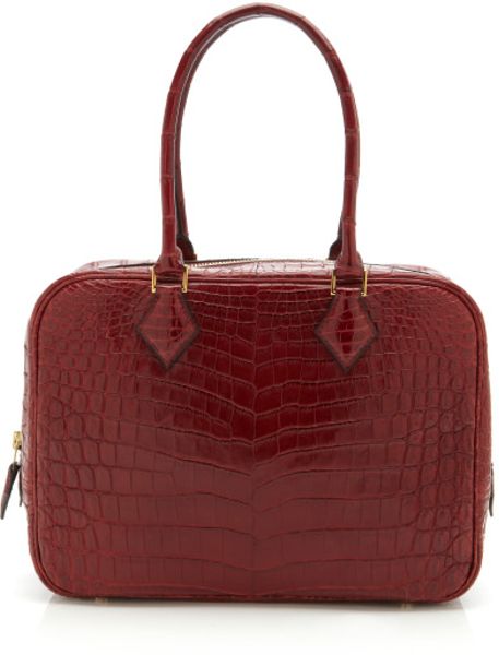 Vintage Hermès From Heritage Auctions 28cm Rouge H Nilo Crocodile Plume in Brown (rouge h) - Lyst