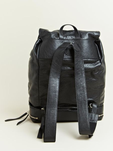 balenciaga black leather backpack