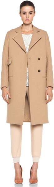 Chloé Quilted Arm Coat in Camel - Lyst
