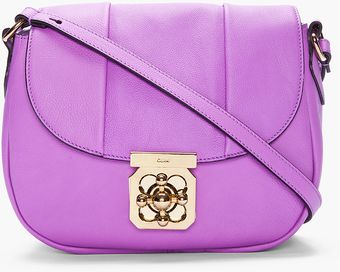 Chloé Purple Pebbled Leather Elsie Bag - Lyst