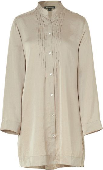 Donna Karan Intimates Taupe Laundered Satin Sleepshirt - Lyst