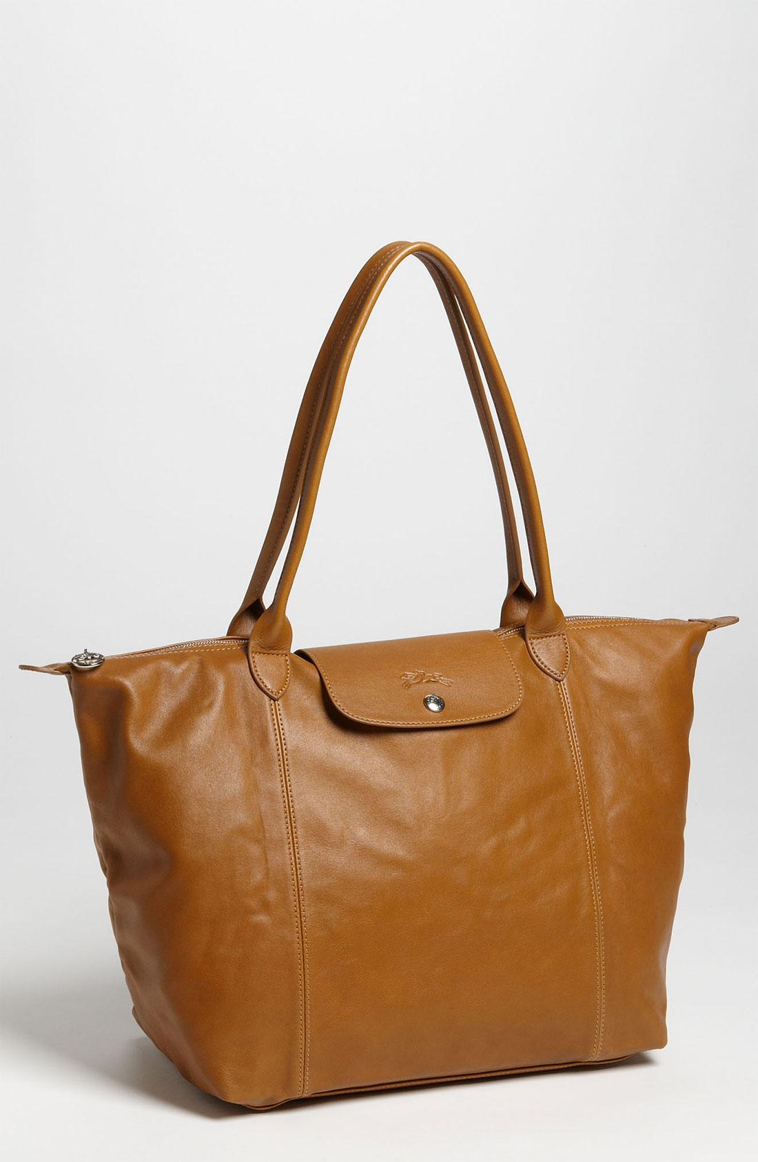 Longchamp Le Pliage Cuir Leather Tote in Brown (camel) | Lyst