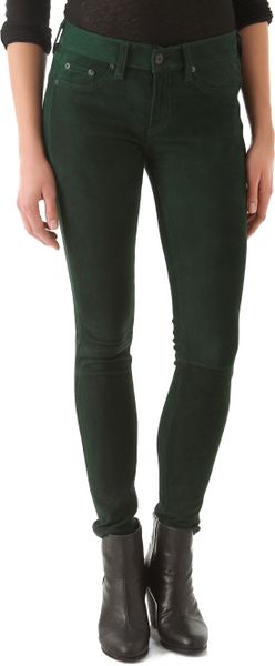 Rag & Bone The Suede Skinny Pants in Green (forest) - Lyst