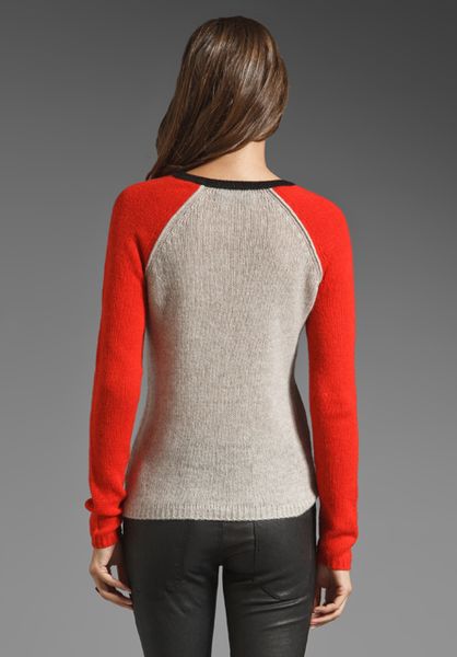 Velvet By Graham & Spencer Cashmere Blend Bruna Color Block Sweater in
