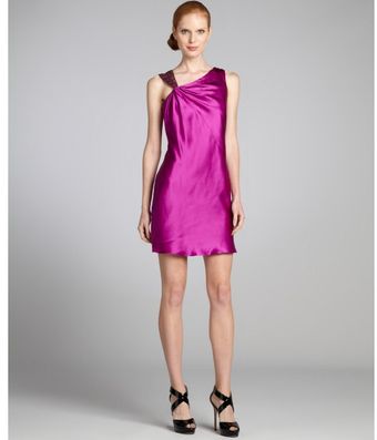 Aidan Mattox Grape Beaded Silk Cutout Straps Cocktail Dress - Lyst
