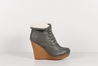 A.ok Fleece Lined Wedge Olive - Lyst