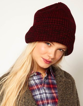 Asos Mixed Knit Boyfriend Beanie - Lyst