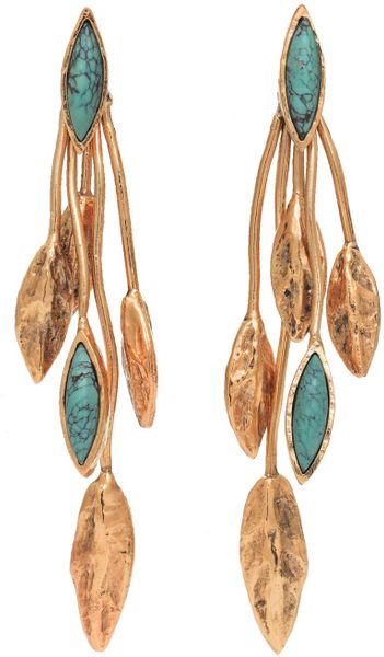 Aurelie Bidermann Malibu Blue Earrings in Gold (gold/turquoise) - Lyst