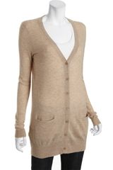 BCBGMAXAZRIA Light Heather Cashmere Long Cardigan