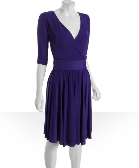 Bcbgmaxazria Persian Blue Jersey Cruz Pleated Dress in Purple (persian blue (purple)) - Lyst