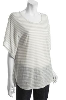 BCBGMAXAZRIA Sand and White Striped Slub Cottom Dolman Tshirt - Lyst
