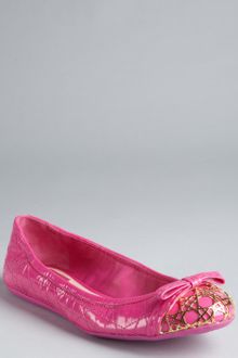 Dior  Quilted Cannage Patent Bow Detail Ballet Flats - Lyst