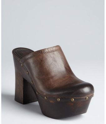 Frye Smoke Leather Mara Studded Clogs - Lyst