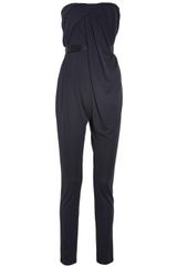Halston Heritage Draped Strapless Jumpsuit