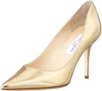 Jimmy Choo Agnes Mirror Leather Pointed Toe Pump Pure Gold - Lyst