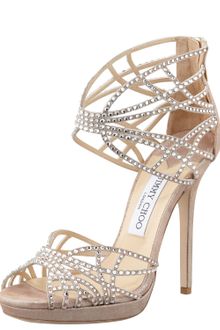 Jimmy Choo Diva Crystal Cutout Sandal - Lyst