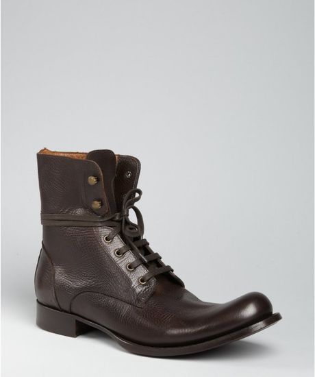 brown combat boots men