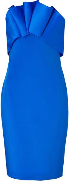 Notte By Marchesa Cobalt Silkcrepe Embellished Strapless Dress - Lyst