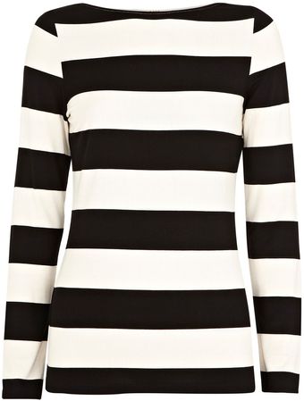 Oasis Bold Stripe Curve Neck Long Sleeve Tee - Lyst