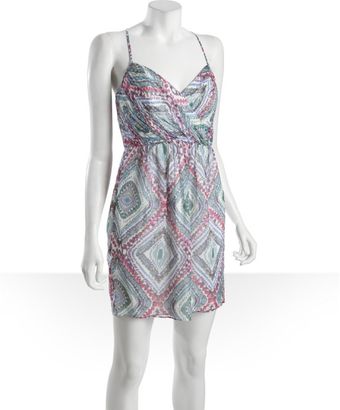 Shoshanna White and Pink Paisley Print Silk Mia Spaghetti Strap Day Dress - Lyst
