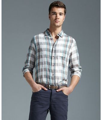 Trovata Plaid Santorini Button Down Shirt - Lyst