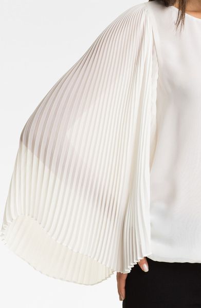 vince camuto pleated sleeve blouse