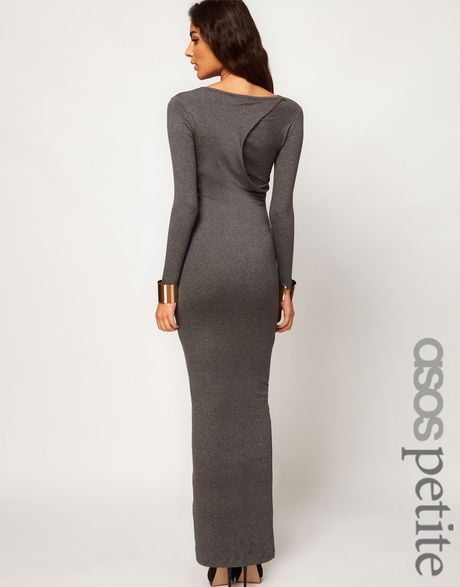 Asos Petite Exclusive Maxi Dress with Twist Back and Long Sleeves in ...