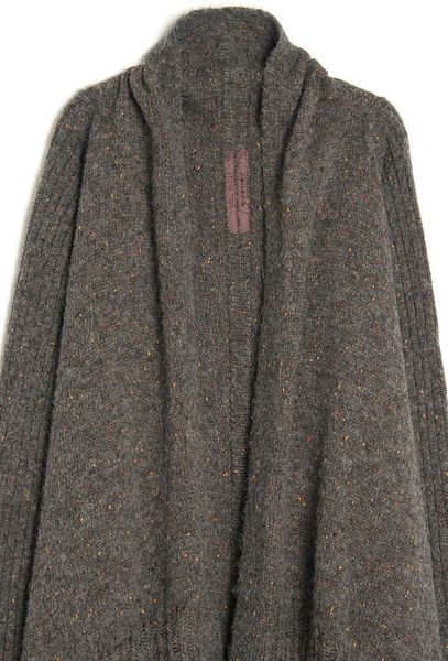 Rick Owens Long Back Cardigan in Gray (multicolor) | Lyst