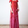 Alexander Mcqueen Floral Printed Chiffon Bustier Gown in Red (red multi) - Lyst