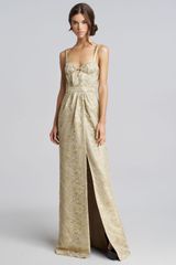 Burberry Prorsum Metallic Lace Keyhole Gown