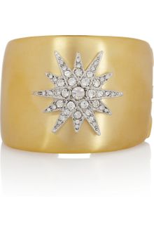 Kenneth Jay Lane 22karat Goldplated Swarovski Crystal Star Cuff - Lyst