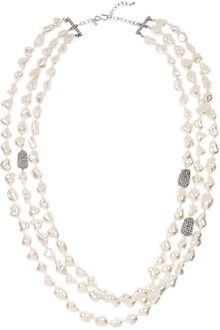 Kenneth Jay Lane Mother Of Pearl and Swarovski Crystal Necklace - Lyst
