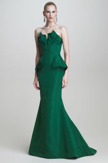 Oscar de la Renta Faille Strapless Gown - Lyst