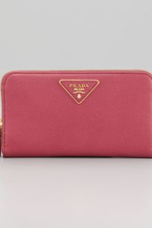 Prada Saffiano Ziparound Wallet - Lyst