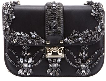 Valentino Crystal Embellished Shoulder Bag - Lyst