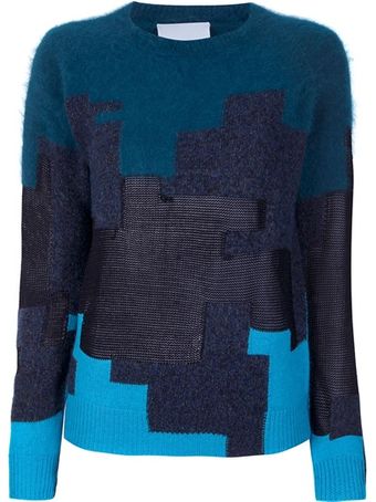 3.1 Phillip Lim Jigsaw Print Sweater - Lyst