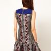 Asos Dress with Peplum and Floral Print in Silver (multi) - Lyst
