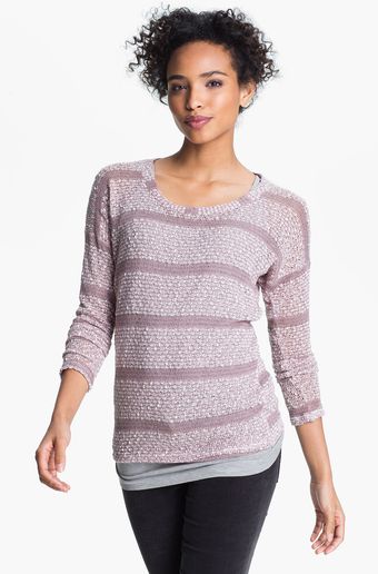Bobeau Drop Shoulder Stripe Sweater - Lyst