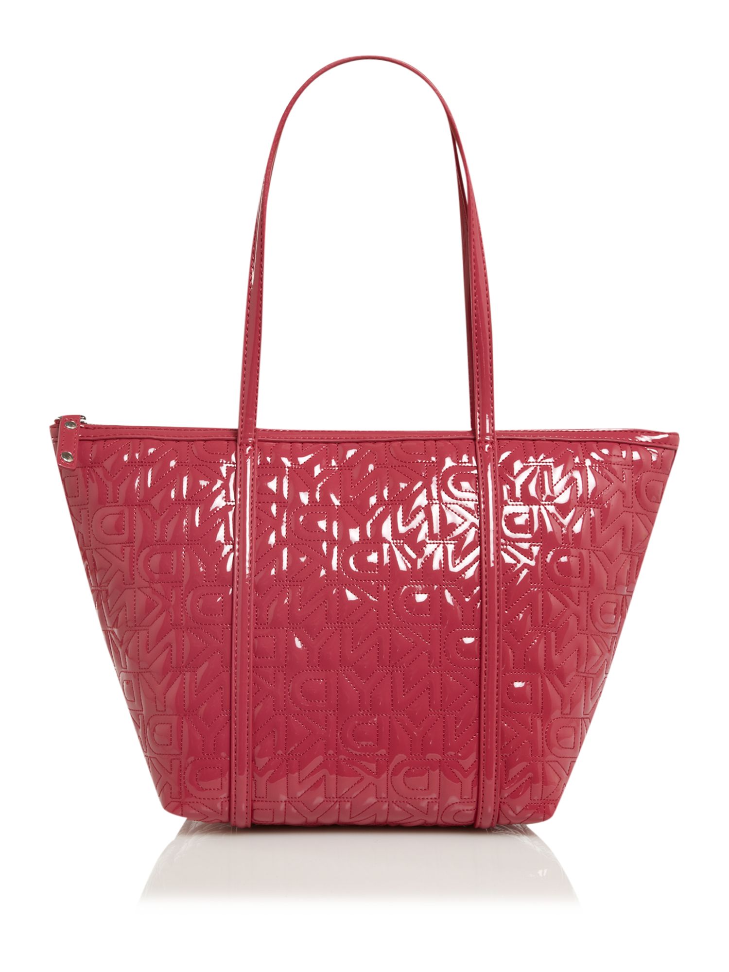 Dkny Quilted Logo Medium Tote Bag in Red (pink) Lyst