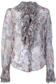 Dolce & Gabbana Sheer Floral Blouse - Lyst
