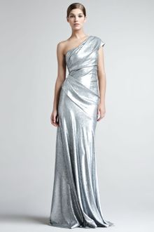 Donna Karan New York Sequined One Shoulder Gown - Lyst