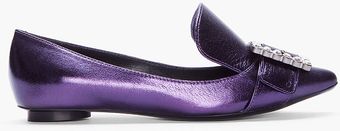 Marc Jacobs Metallic Purple Buckled Pilgrim Loafers - Lyst