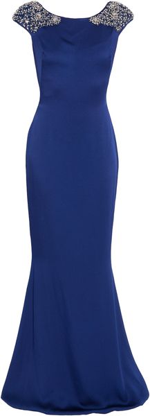Marchesa Embroidered Shoulder Gown - Lyst