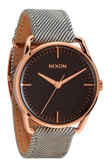 Nixon The Mellor Pinstripe Leather Strap Watch - Lyst