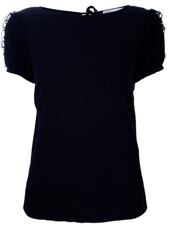 RED Valentino Ruffle Sleeve Top - Lyst
