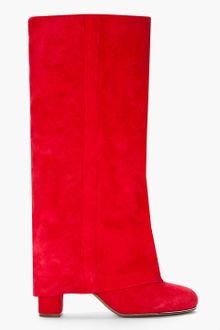 See By Chloé Red Suede Kneehigh Slouch Boots - Lyst