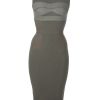 Victoria Beckham Sleeveless Pencil Dress in Khaki - Lyst