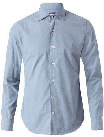 Browns Cotton Flannel Shirt - Lyst